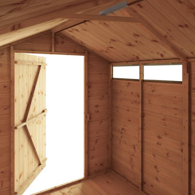 Waltons 8 x 6 Garden Security Shed Shiplap Tongue and Groove Single Door with Lock Discreet Windows