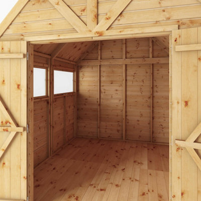 Waltons 8 x 8 Garden Workshop Shed Barn Double Door Tongue and Groove Toolshed