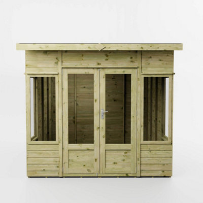 Waltons 8 x 8 Wooden Garden Room Curved Roof Summerhouse Tongue