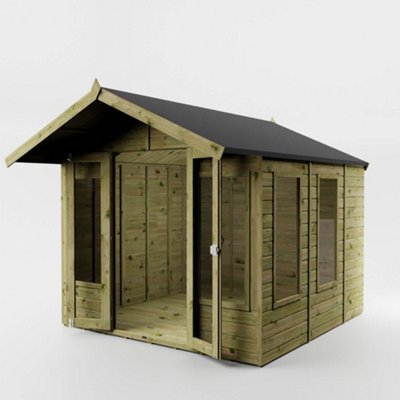 Waltons 8 x 8 Wooden Summerhouse Apex Tongue and Groove Garden