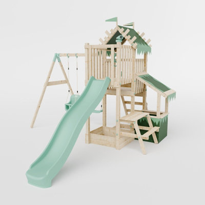 Waltons Climbing Frame with Double Swing Extended Height Platform, 2 ...