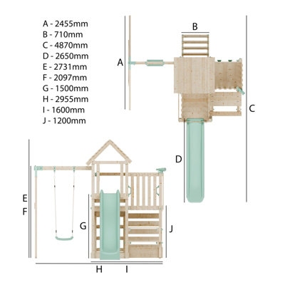 Waltons Climbing Frame with Single Swing Extended Height Platform & 2 ...