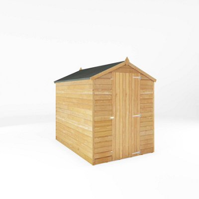 Waltons Garden Shed 7 x 5 Single Door Overlap Apex Windowless Wooden Outdoor Storage Building