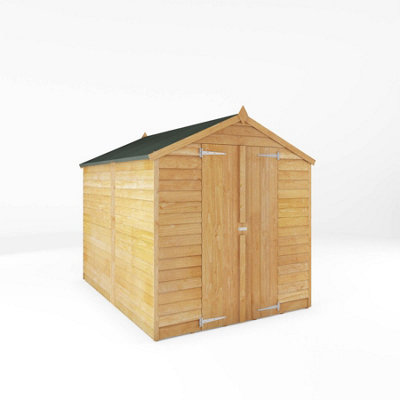 Waltons Garden Shed 8 x 6 Overlap Apex Double Door Windowless Wooden Outdoor Storage Building