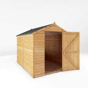 Waltons Overlap Apex Shed Wooden Windowless Single Door Garden Storage 8 x 6
