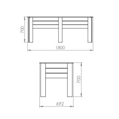Waltons Pressure Treated 1.8m Raised Planter Freestanding Flower Trough Square