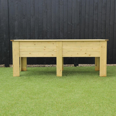 Waltons Pressure Treated 1.8m Raised Planter Freestanding Flower Trough Square