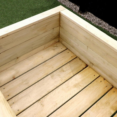 Waltons Pressure Treated 1.8m Raised Planter Freestanding Flower Trough Square