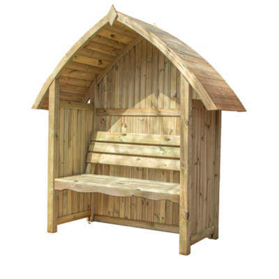 Wooden garden arbour discount seat