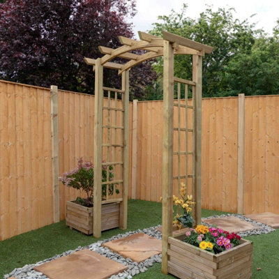 Waltons Pressure Treated Bow Top Wooden Garden Arch