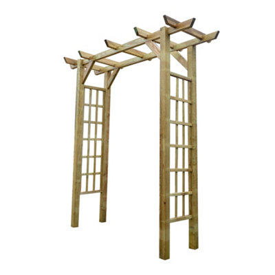 Waltons Pressure Treated Flat Top Wooden Garden Arch