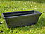 Ward Strata 50cm Planter Trough Black Plastic Ascot Rectangular Plant Tub Pot