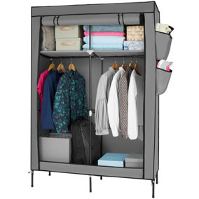Wardrobe - 2 large and 2 small compartments, opening with zippers - grey