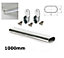 Wardrobe Rail Oval Chrome Hanging Rail Free End Supports & Screws - Length 1000mm