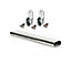 Wardrobe Rail Oval Chrome Hanging Rail Free End Supports & Screws - Length 1400mm