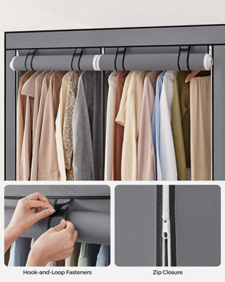 Wardrobe Storage Organiser, Portable Wardrobe with Hanging Rods ...