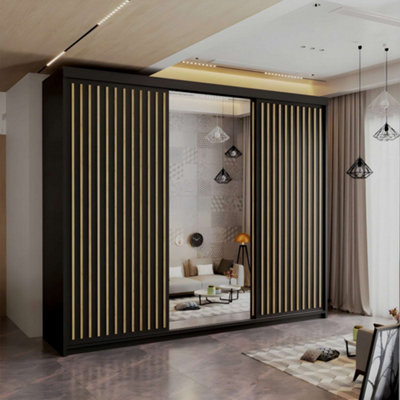 Wardrobe with LED Light - Modern Sliding Wardrobe - 2 or 3 Door Bedroom ...