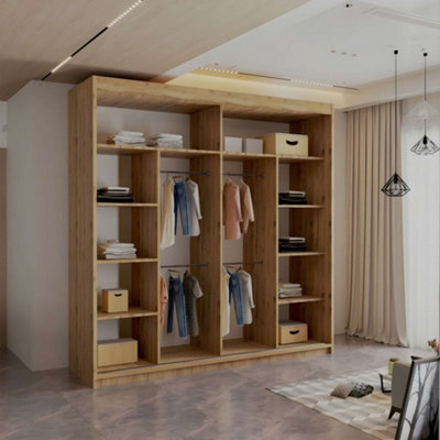 Wardrobe with LED Light - Modern Sliding Wardrobe - 2 or 3 Door Bedroom ...
