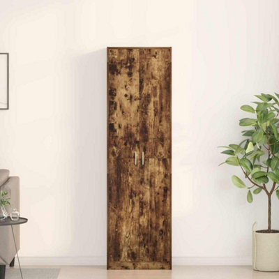 WARDROBE WITH SHELF SMOKED OAK 55 X 25 X 189 CM ENGINEERED WOOD