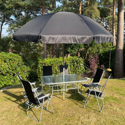 Wareham 8 Piece Garden Furniture Set with Folding Chairs