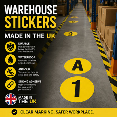 Warehouse Floor Graphic Marker Safety Signs -High Visibility - Strong ...