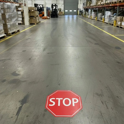 Warehouse Floor Graphic Marker Safety Signs -High Visibility - Strong ...