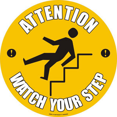 Warehouse Floor Graphic Marker Safety Signs - Strong Self Adhesive Step ...