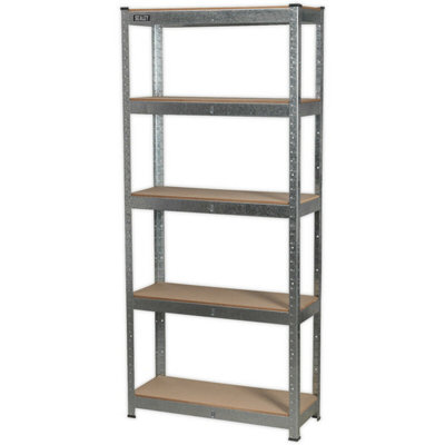 Warehouse Racking Unit with 5 MDF Shelves 150kg Per Shelf
