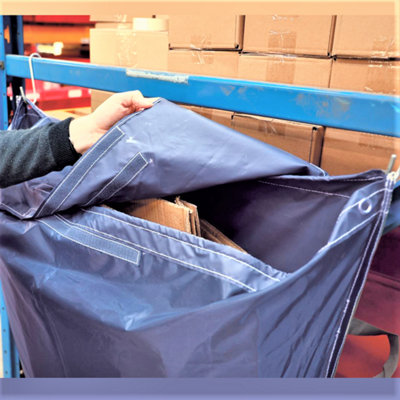 Warehouse Recycling Racking Sack - Mixed Waste - Multiple Fixing Options - Double Stitched Strength - 160 Litre Capacity