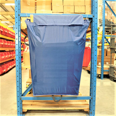 Warehouse Waste Recycling Racking Sack - Multiple Fixing Options - Double Stitched Strength - 160 Litre Capacity