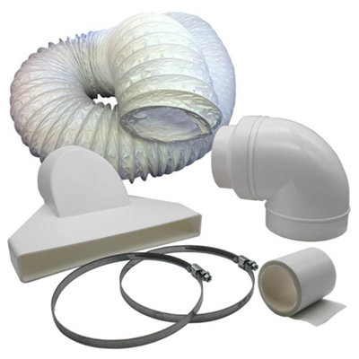 Warm Air Exhaust Kit 150mm - 6 inch Diameter with 3 Metres PVC Hose and Window Vent Attachment Price Comparisons | Compare The Build