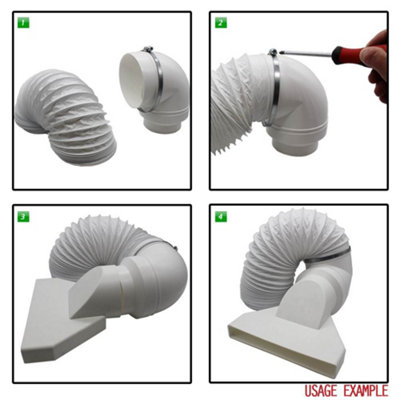 Warm Air Exhaust Kit 150mm - 6 inch Diameter with 3 Metres PVC Hose and Window Vent Attachment