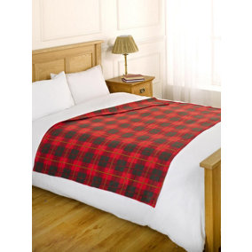 Warm Check RED Soft Sofa Bed Travel Fleece Throw Blanket 120 x 150cm Xmas Gift