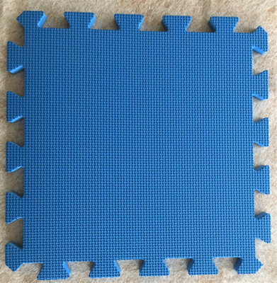 Warm Floor Interlocking Floor tiles with straight edging strips - Blue - Playhouse, Summerhouse, Wendy House - 10 x 8ft