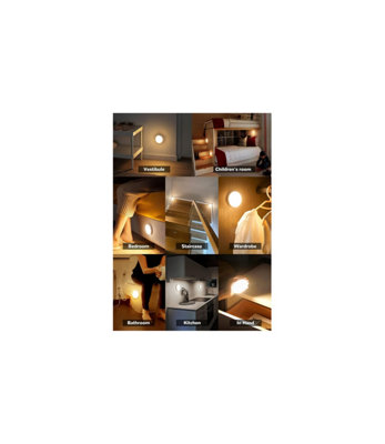 Warm Light 6PCS Wireless Rechargeable Body Sensor LED Light