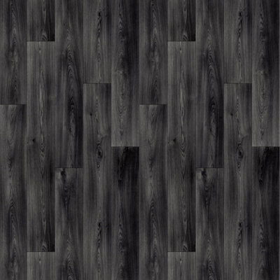 Warm Oak 909D Black Wood Effect Anti-Slip Vinyl Flooring For Kitchen, Bathroom, 3.8mm Thick-5m(16'4") X 3m(9'9")-15m²
