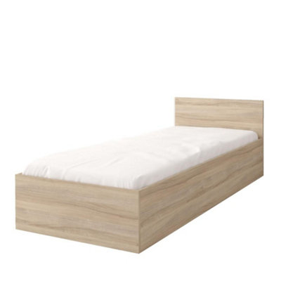 Warm Oak Sonoma Single Bed with Storage H700mm W935mm L2060mm - Natural Charm for Cosy Bedrooms