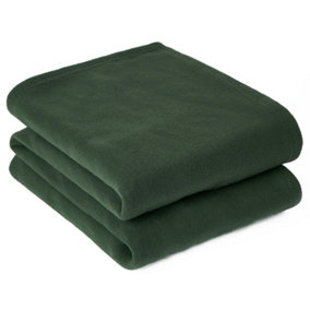 Warm Plain Fleece Throw Over Bed Sofa Blanket
