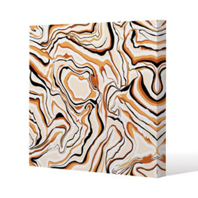 Warm toned liquid marble (Canvas Print) / 101 x 101 x 4cm