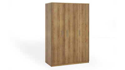 Warm Up Your Space with the Elegant Bono Hinged Door Wardrobe 1350mm x 2030mm x 650mm in Rich Oak Golden