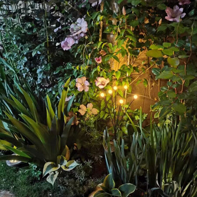Warm White Berry Solar Stake Light LED Firefly Decorative Garden Path light 66cm