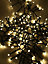 Warm White Connectable LED indoor outdoor Waterproof Cluster String Lights (750 LED's (36ft), Low Voltage Plug)