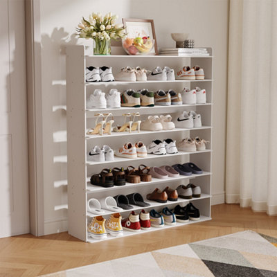 Warm White Eight-layer Durable Storage Large-capacity Shoe Cabinet for ...