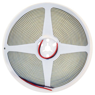 Warm White LED Tape Strip Light 10 Metres 24V Continuous COB Illumination IP20 with Driver
