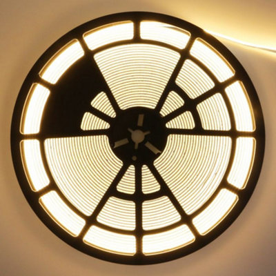 Warm White LED Tape Strip Light 15 Metres 24V Continuous COB Illumination IP20 150W