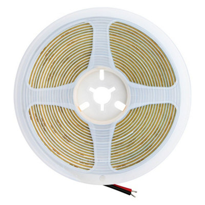 Warm White LED Tape Strip Light Continuous COB Illumination 5 Metres 12V with Driver