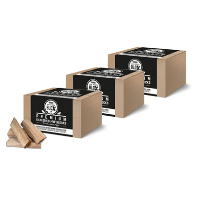 Warma Kiln Dried Hardwood Portable Oven Fuel Fire Logs Wood Pizza Blox 3 x Pack