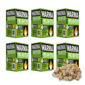 Warma Natural Wood Chemical-Free Wax Soaked BBQ Burner Stove Eco Firelighters 6 x Packs