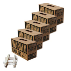 Warma Premium Kiln Dried Wood BBQ Firepit Stove Burner Fuel Kindling Sticks 5 x Large Boxes