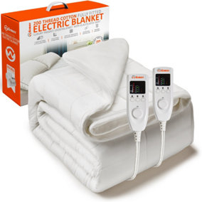 WARMER 200 Thread Cotton Fully Fitted Electric Blanket - Double